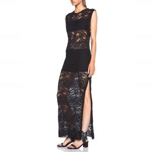 IRO Feliane Crochet Lace Maxi Dress Black FR 34 XS